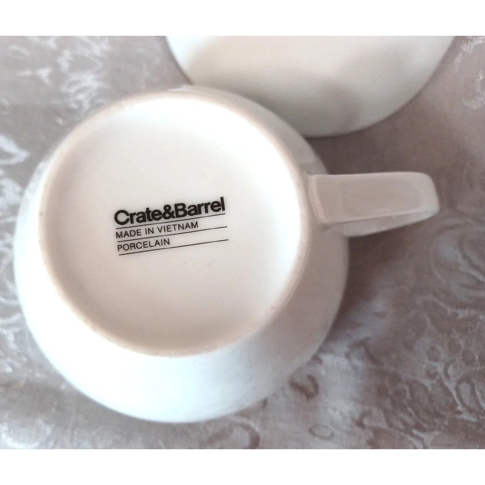 Crate & Barrel 2 Large 14 oz White Porcelain 3